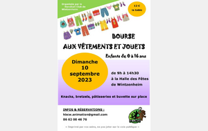 Bourse aux vêtements 10/09/2023